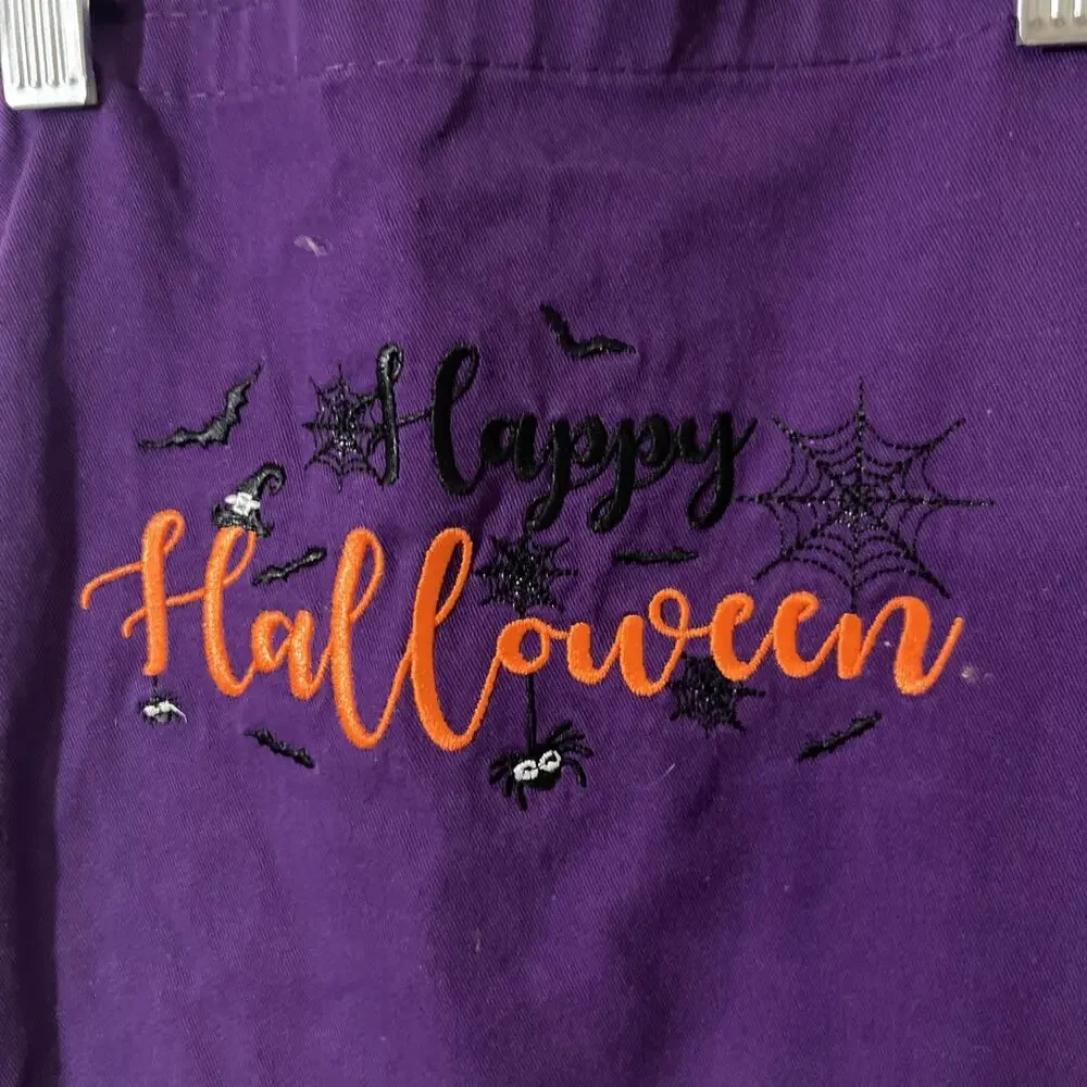 Custom Made Kitchen Apron With Embroidery & Removable Towel Washable Halloween